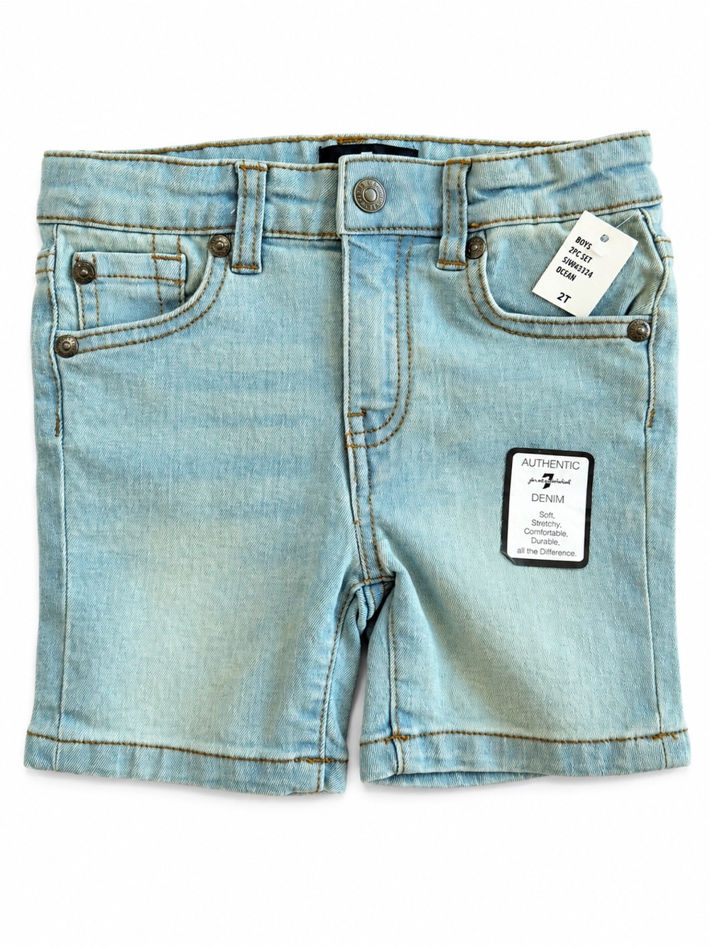 7 For All Mankind Boys Denim Shorts, Size 2T, New with Tags